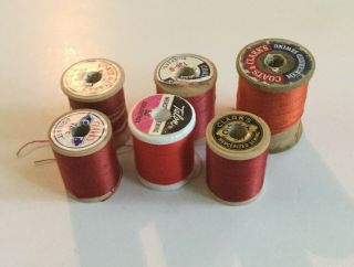 100 Vintage Wooden Spools of Thread All Smaller Size Many Colors 2