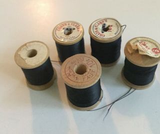 100 Vintage Wooden Spools of Thread All Smaller Size Many Colors 4