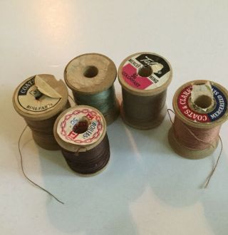 100 Vintage Wooden Spools of Thread All Smaller Size Many Colors 5
