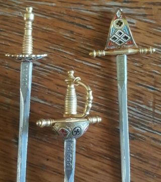 Vintage Toledo Appetizer Cocktail Stick Set of 12 Swords Picks 7