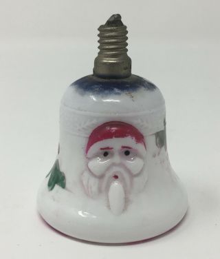 Vintage Milk Glass Figural Santa Face Christmas Light Bulb Made Japan