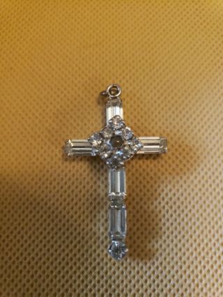 Vintage Sterling Silver Cross With Lords Prayer