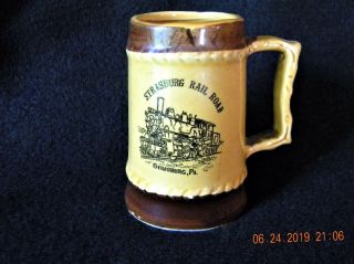 Strasburg Railroad Pa Miniature Souvenir Beer Stein/mug With Beer Poem - Japan