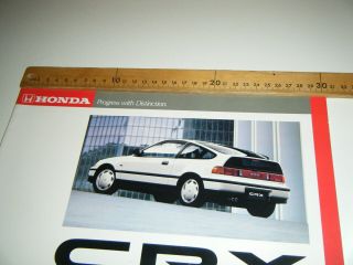 Vintage 1989 Honda Crx Car Dealers Sales Brochure