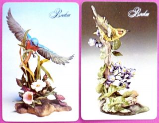 Pair Vintage Swap Cards.  Boehm Porcelain Bird Sculptures.  Bluebird Warbler.