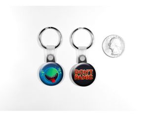 Hitchhiker’s Guide To The Galaxy Douglas Adams Don’t Panic Set Of 2 Key Chains