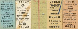 Railway Tickets Czechoslovakia Csd Various Well Edmondson Issues 5