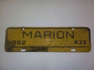 1962 Marion North Carolina City License Plate Topper Tag Nc