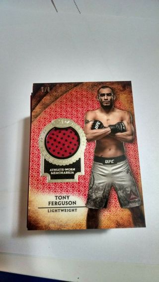 2018 Topps Ufc Knockout Tony Ferguson Red Ruby Relic Tier One 5/8