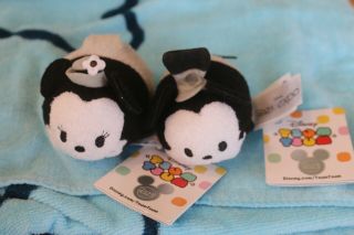 Disney D23 Expo 2015 Steamboat Willie Mickey & Minnie Mouse Tsum Tsum Nwt