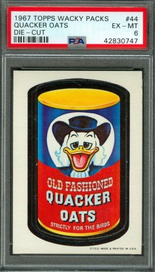 1967 Topps Wacky Packs Die Cut 44 Quacker Oats Psa 6 (-)