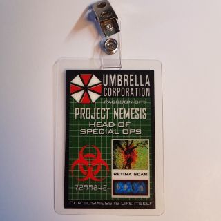 Resident Evil Id Badge - Umbrella Corp.  Project Nemesis Head Of Special Projects A