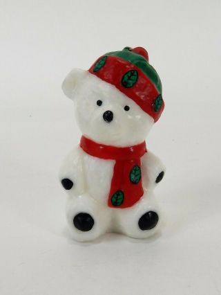 Vintage Candle Small Christmas Bear With Scarf And Hat Candle