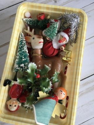 Christmas In July Box Full Of Vintage Christmas Figurines Art Supplies