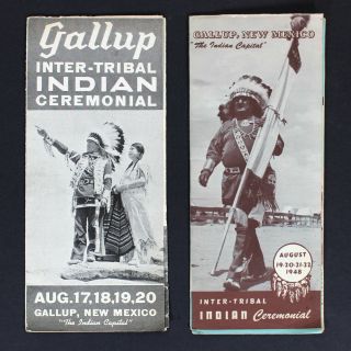 (2) Inter - Tribal Indian Ceremonial Brochures 1939 & 1948 - Gallup,  Mexico Nm
