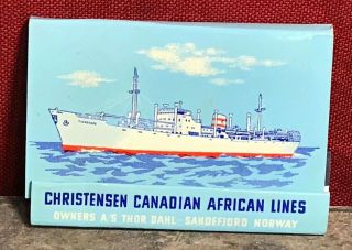 Christensen Canadian African Lines Thor Dahl Sandefjord Norway Advertising Match