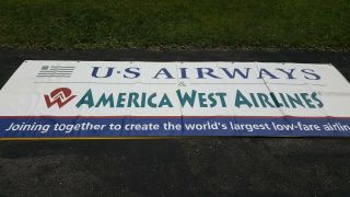 Vintage Us Airways & America West Airline Merge Banner