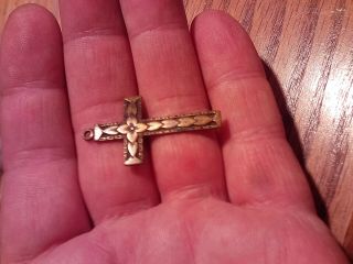 Antique Brass Crucifix Cross 2