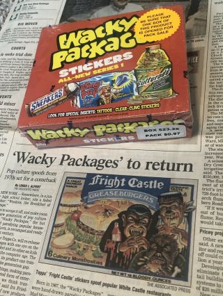 Topps Wacky Packages 2004 Ans1 Retail Box W/ 2004 Wacky Newspaper Article