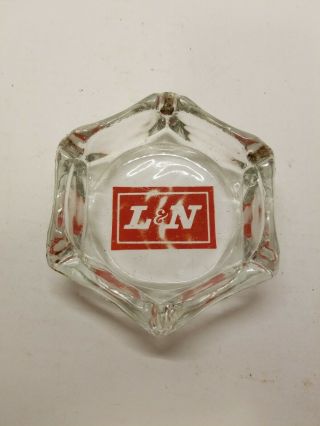 Vintage L & N Railroad Glass Ashtray