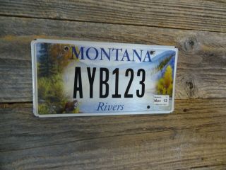 Montana Specialty License Rivers Theme License Plate With Great Number 123