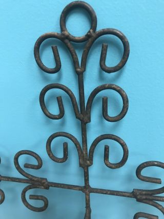 Metal Cross Wall Hanging With Candle Votive Holder 19x13 2
