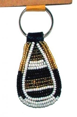 South African Beaded Teardrop Keychain 2 " Contemporary Colors S34