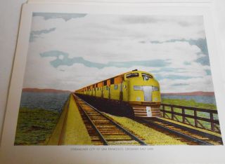 1943 Southern Pacific Rr Scenic Grandeur Of The West 16 Color Prints W/folder