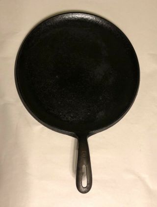Vintage Unmarked Wagner Ware 10 1/4 Inch Cast Iron Round Griddle 9 Usa