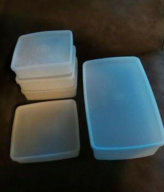 5 Pcsvintage Tupperware Square - A - Way Sandwich Keeper Sheer White 670