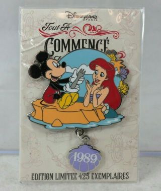 Disney Dlp Paris Le 425 Pin Mickey Ariel Little Mermaid 90th Mouse Invasion 1989
