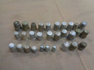 30x Silver Tone Metal Sewing Thimbles Set Closed Top Dressmakers Tailor Thimble