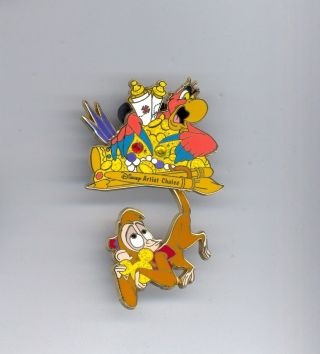 Disney Artist Choice Aladdin Henchman Bird Iago & Abu Monkey Treasure Slider Pin