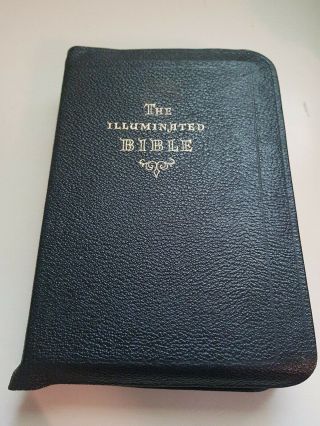 Vintage Dickson 1941 The Illuminated Bible Kjv Thumb Index Black Cover
