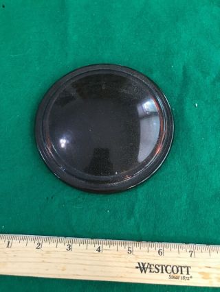 Vtg Antique Yellow Glass Lens Rr Corning 5 3/8 D.  Cvx.  Rdl.  (rt671)
