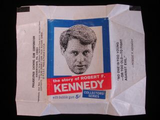 1968 Philadelphia The Story Of Robert F.  Kennedy Non - Sports Card 5 - Cent Wrapper