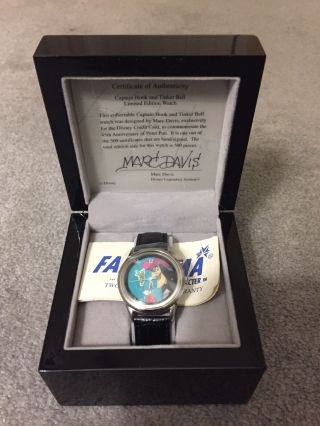 Disney Captain Hook And Tinker Bell Limited Edition Watch - By Marc Davis 120/500