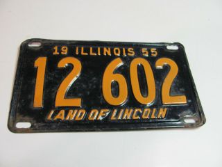Vintage Illinois 1955 License Plate Land Of Lincoln