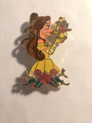 Disney Beauty And The Beast Belle With Roses Fantasy Pin Chibi
