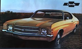 1971 Chevelle W/ss Factory Issued Sales Brochure (poster) 11 " X18 "