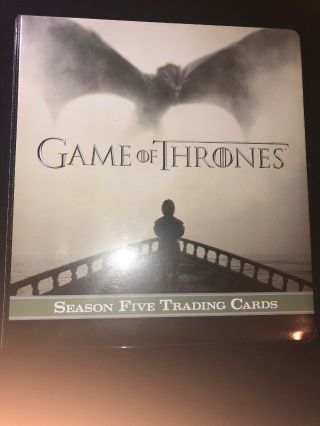 Official Game Of Thrones Season 5 Trading Card Album Binder W/ Base Card Set