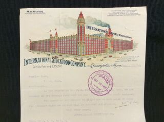 6.  10 1906 International Stock Food Co Minneapolis Mn Letterhead Horse Stallions