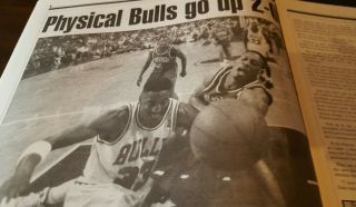 THE NATIONAL SPORTS DAILY NEWS PAPER MAY 22 1991 PIPPEN LAIMBEER JORDAN BULLS 2