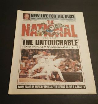 The National Sports Daily News Paper May 9 1991 Roger Clemens Boston Redsoxs