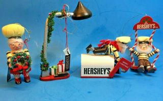 Vintage Hershey Christmas Ornaments,  Set Of Four