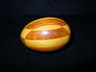 Antique Wood Inlay Egg Shaped Darning Tool / Sock Darner Sewing Tool