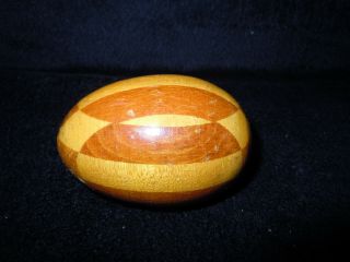 Antique Wood Inlay Egg Shaped Darning Tool / Sock Darner Sewing Tool 2