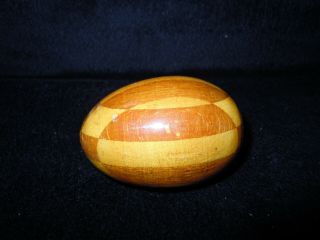 Antique Wood Inlay Egg Shaped Darning Tool / Sock Darner Sewing Tool 3