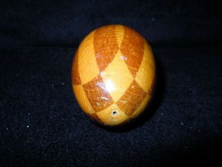 Antique Wood Inlay Egg Shaped Darning Tool / Sock Darner Sewing Tool 4