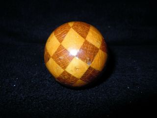 Antique Wood Inlay Egg Shaped Darning Tool / Sock Darner Sewing Tool 5